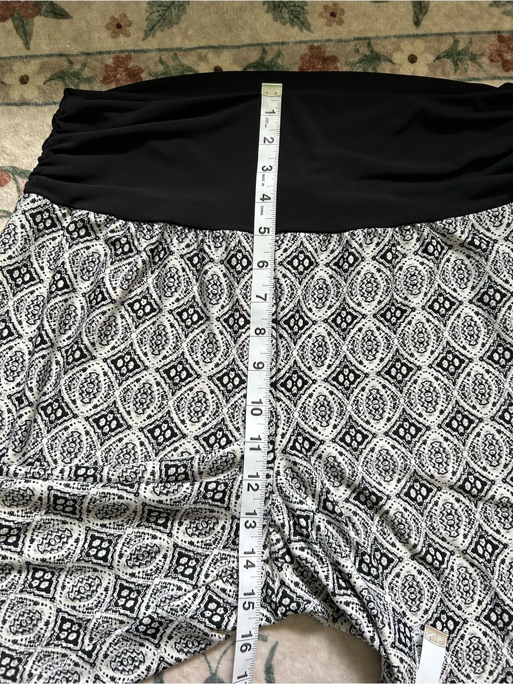 Apt 9 Black & White Patterned Wide Leg Pants - Picture 6 of 8